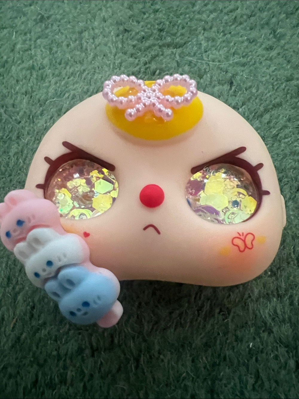 80% customized Baby Three replacement face with glitter and glowing eyes!